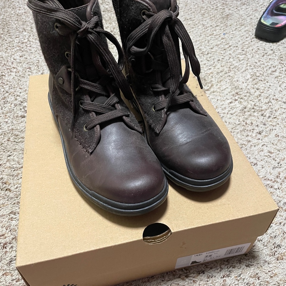 UGG Hapsburg Brown Lace-Up Boots
